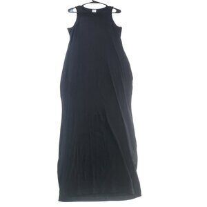 Black Ribbed Knit Sleeveless Maxi Dress Tank Dress Women's XL